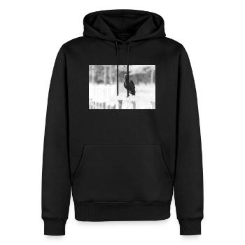 le vautour - Sweat à capuche Premium bio Homme - noir - Devant - Nico (187cm)