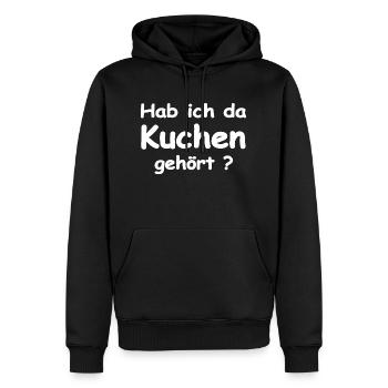 Kuchen - Männer Premium Bio Hoodie - Schwarz - Vorne - Nico (187cm)
