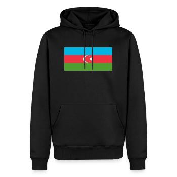 Azerbaïdjan - Sweat à capuche Premium bio Homme - noir - Devant - Nico (187cm)