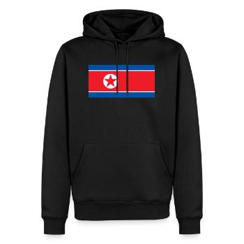 Corée du Nord - Sweat à capuche Premium bio Homme - noir - Devant - Nico (187cm)