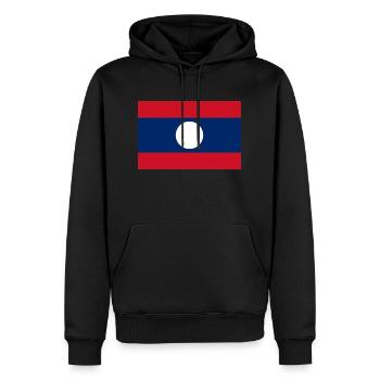 Laos - Sweat à capuche Premium bio Homme - noir - Devant - Nico (187cm)