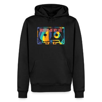Mixtape of my Life zum selbst beschreiben - Männer Premium Bio Hoodie - Schwarz - Vorne - Nico (187cm)