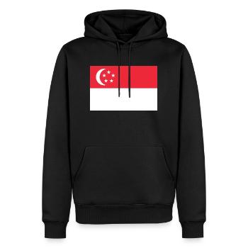 Singapore - Men’s Premium Organic Hoodie - black - Front - Nico (187cm)