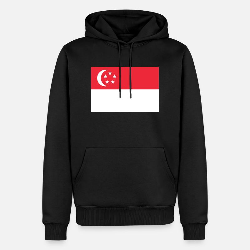 Singapur - Männer Premium Bio Hoodie - Schwarz