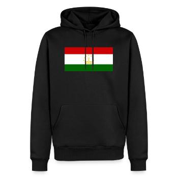 Tadjikistan - Sweat à capuche Premium bio Homme - noir - Devant - Nico (187cm)