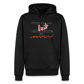 PLAN STUPIDE - Sweat à capuche Premium bio Homme - noir - Devant - Nico (187cm)