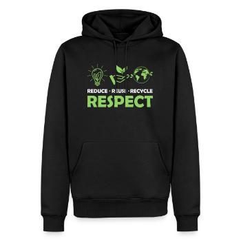 Reduce Reuse Recycle Respect Planet Environmental - Männer Premium Bio Hoodie - Schwarz - Vorne - Nico (187cm)
