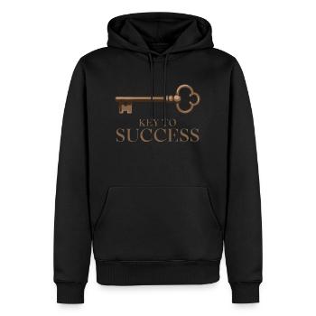 SCHLÜSSEL ZUM ERFOLG - Männer Premium Bio Hoodie - Schwarz - Vorne - Nico (187cm)