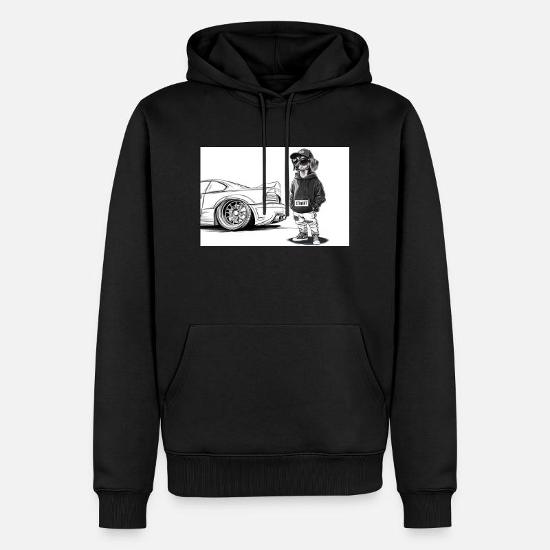 Tuner Dackel - Männer Premium Bio Hoodie - Schwarz