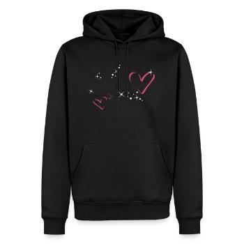 Cadre à paillettes coeurs - Sweat à capuche Premium bio Homme - noir - Devant - Nico (187cm)