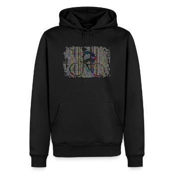 Cycliste - Sweat à capuche Premium bio Homme - noir - Devant - Nico (187cm)
