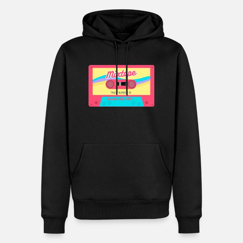 Retro Tape – 1985 Edition - Männer Premium Bio Hoodie - Schwarz