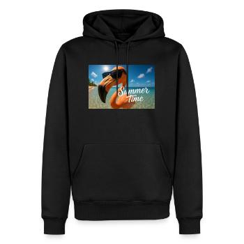 Suns Out, Shades On – Flamingo Style - Men’s Premium Organic Hoodie - black - Front - Nico (187cm)