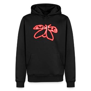 Coccinelle néon - Sweat à capuche Premium bio Homme - noir - Devant - Nico (187cm)