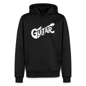 Gitarre - Cooles Guiratist Music Logo - Männer Premium Bio Hoodie - Schwarz - Vorne - Nico (187cm)
