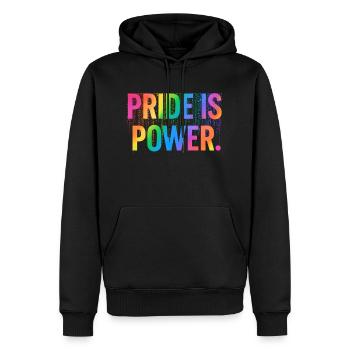 pride is power - csd - regenbogen - Männer Premium Bio Hoodie - Schwarz - Vorne - Nico (187cm)