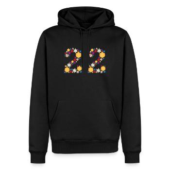 Flowers 22 - Männer Premium Bio Hoodie - Schwarz - Vorne - Nico (187cm)