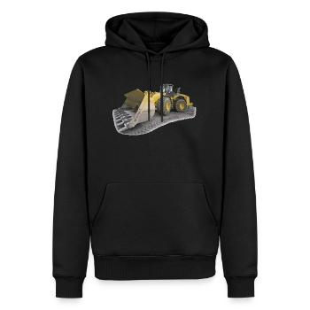 chantier engin - Sweat à capuche Premium bio Homme - noir - Devant - Nico (187cm)