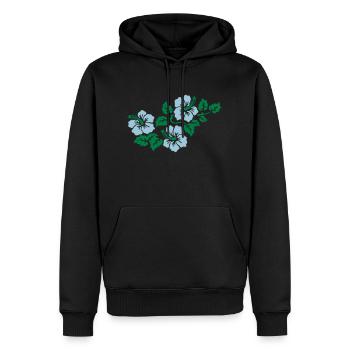 Hibiscus flowers 2 3farbig - Men’s Premium Organic Hoodie - black - Front - Nico (187cm)