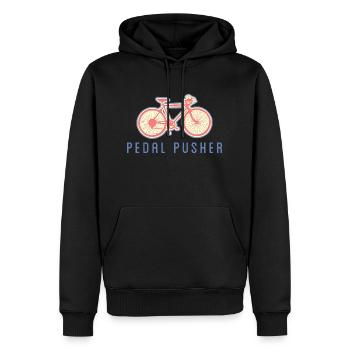 Fahrrad-Pedal Pusher - Männer Premium Bio Hoodie - Schwarz - Vorne - Nico (187cm)