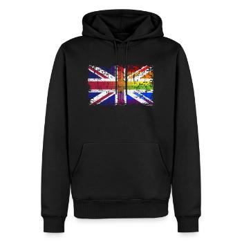 Pride UK Vintage 3 - Männer Premium Bio Hoodie - Schwarz - Vorne - Nico (187cm)