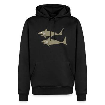 shark6 - Sweat à capuche Premium bio Homme - noir - Devant - Nico (187cm)