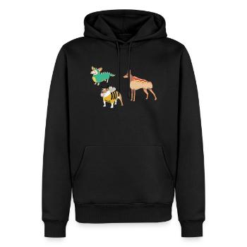 Hunde im Kostüm Hot Dog - Männer Premium Bio Hoodie - Schwarz - Vorne - Nico (187cm)