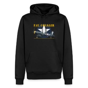 F4U Hedrick shirt design - Sweat à capuche Premium bio Homme - noir - Devant - Nico (187cm)