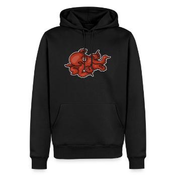 Krake-1 - Männer Premium Bio Hoodie - Schwarz - Vorne - Nico (187cm)