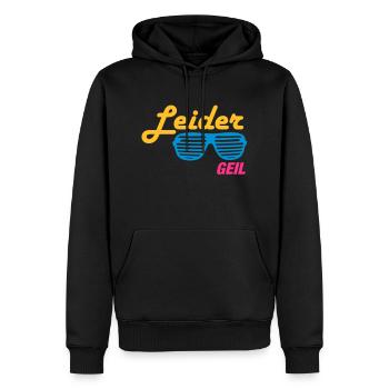 Leider Geil - Männer Premium Bio Hoodie - Schwarz - Vorne - Nico (187cm)