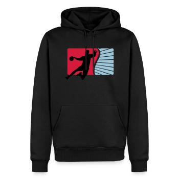 handball - Sweat à capuche Premium bio Homme - noir - Devant - Nico (187cm)