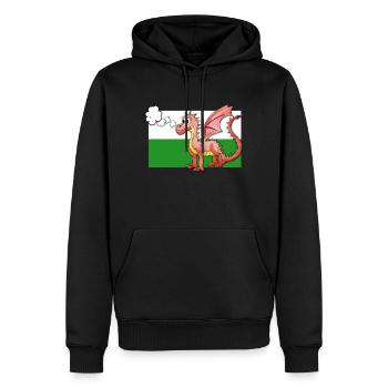 Puffing Welsh Dragon - Gregory - Men’s Premium Organic Hoodie - black - Front - Nico (187cm)