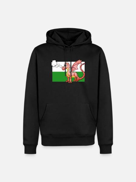 Puffing Welsh Dragon - Gregory - Men’s Premium Organic Hoodie - black