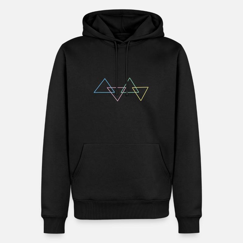 triangles - Sweat à capuche Premium bio Homme - noir