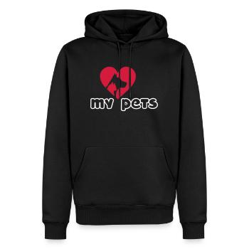 Meine geliebten Haustiere, my loved pets! - Männer Premium Bio Hoodie - Schwarz - Vorne - Nico (187cm)