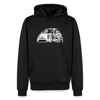 "NewLuigi" 500er ComicArt ReinholdDisegno - Männer Premium Bio Hoodie - Schwarz - Vorne - Nico (187cm)