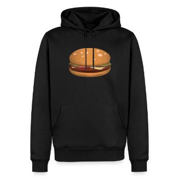 Hamburger / Burger - Sweat à capuche Premium bio Homme - noir - Devant - Nico (187cm)