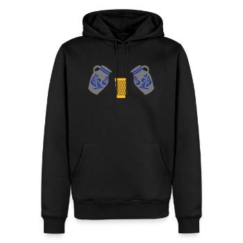 Geripptes mit Bembel - Männer Premium Bio Hoodie - Schwarz - Vorne - Nico (187cm)