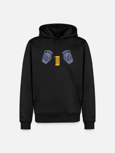 Geripptes mit Bembel - Männer Premium Bio Hoodie - Schwarz