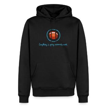 HAL Everything is going extremely well - Männer Premium Bio Hoodie - Schwarz - Vorne - Nico (187cm)