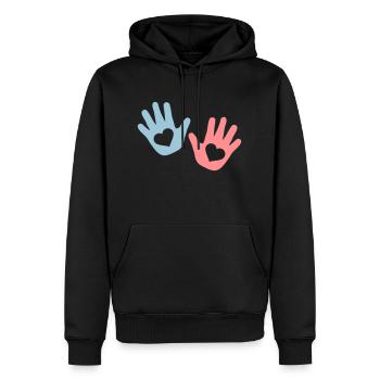 Hands - Men’s Premium Organic Hoodie - black - Front - Nico (187cm)