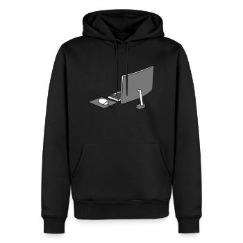 maus tastatur bildschirm home office buero arbeits - Männer Premium Bio Hoodie - Schwarz - Vorne - Nico (187cm)