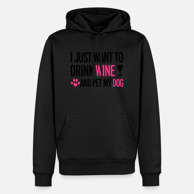 Wine - Sweat à capuche Premium bio Homme - noir