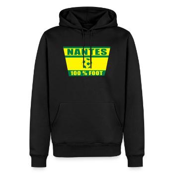 Nantes football - Sweat à capuche Premium bio Homme - noir - Devant - Nico (187cm)