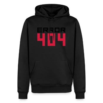 404 error fehlermeldung falsch kein internet laden - Männer Premium Bio Hoodie - Schwarz - Vorne - Nico (187cm)