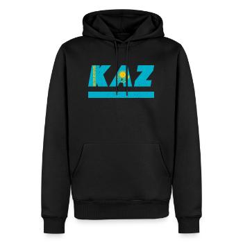 Kasachstan Flagge Fahne KAZ - Männer Premium Bio Hoodie - Schwarz - Vorne - Nico (187cm)