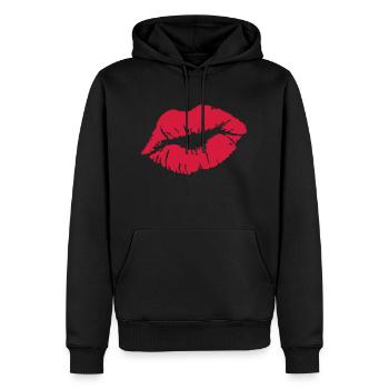 kuss - Sweat à capuche Premium bio Homme - noir - Devant - Nico (187cm)