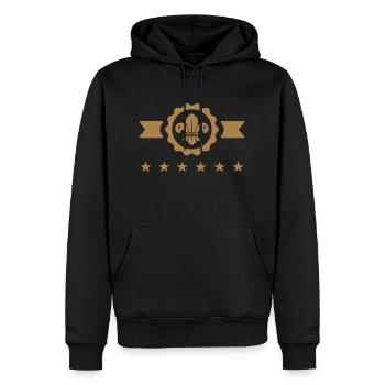 scout / scouting / scoutisme / guide - Sweat à capuche Premium bio Homme - noir - Devant - Nico (187cm)