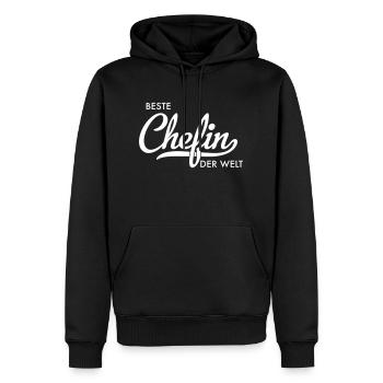 Beste Chefin der Welt - Männer Premium Bio Hoodie - Schwarz - Vorne - Nico (187cm)