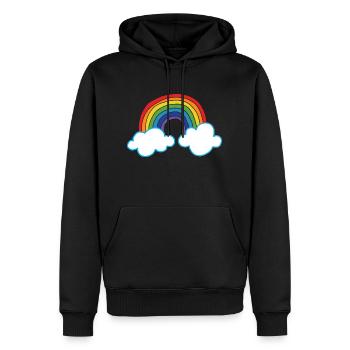 Rainbow, Pride, Unicorns - Männer Premium Bio Hoodie - Schwarz - Vorne - Nico (187cm)
